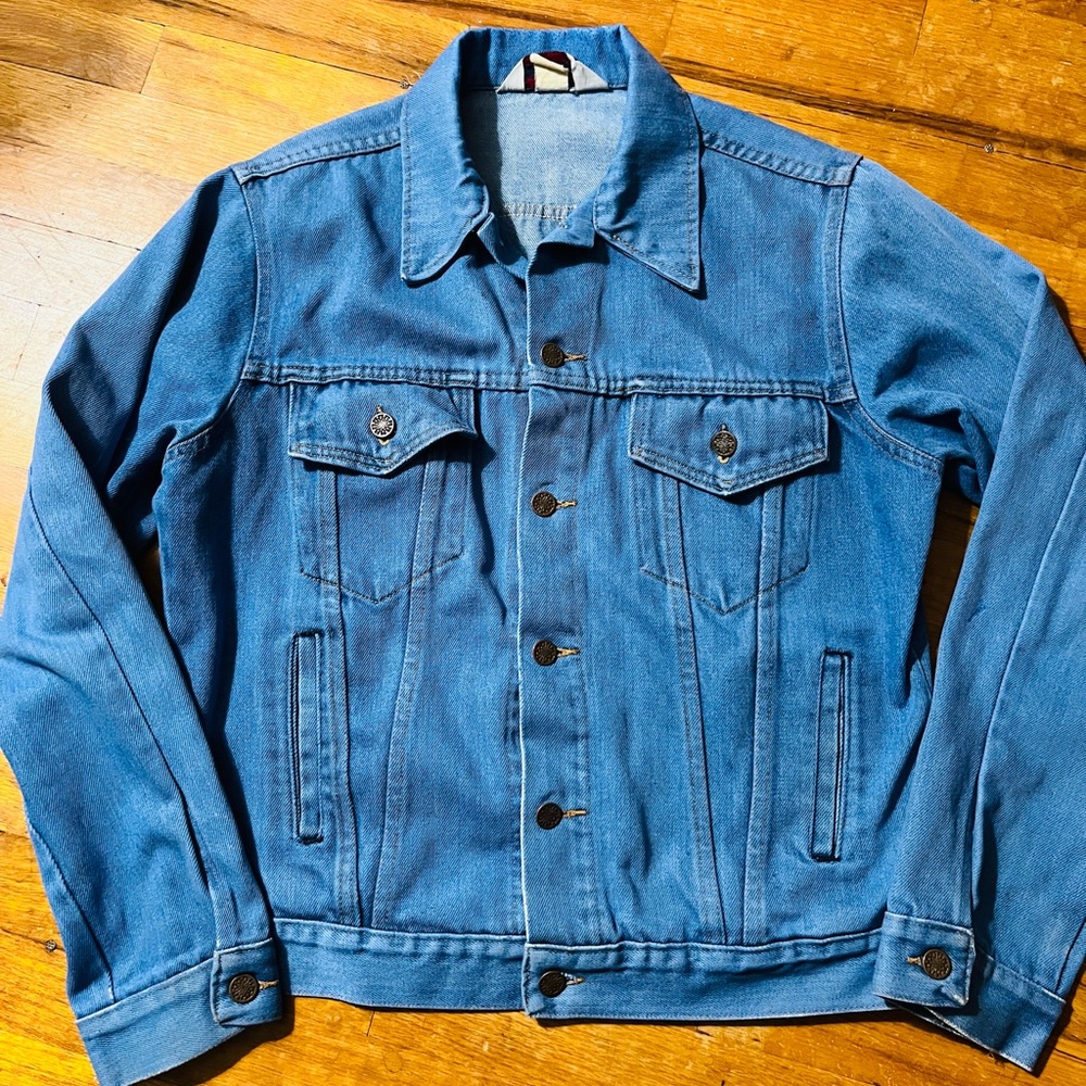 Vintage 70s Big Mac Bright Blue Denim Trucker Jacket - Men's Work Wear 44”